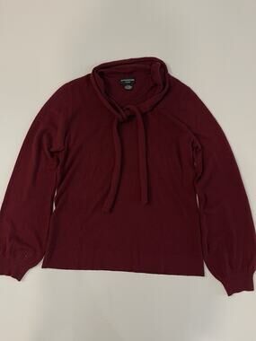 Sutton Studio Womens Medium SILK /CASHMERE Pullover Sweater Burgundy Red size L